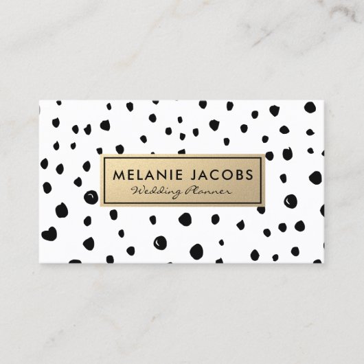 cartes de visite élégants d'or et d'organisateur (Devant)