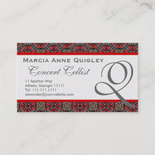 Cartes de visite élégants du monogramme Q de