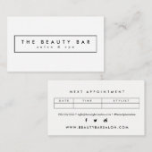 Cartes de visite élégants minimaux de rendez-vous (Devant / Derrière)