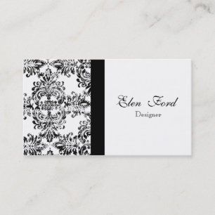 Cartes de visite élégants noirs et blancs de Dam