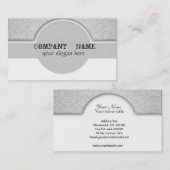 Cartes de visite élégants ovales gris (Devant / Derrière)