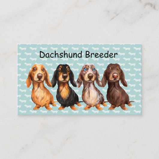Cartes de visite éleveur de Dachshunds (Devant)