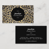 Cartes de visite Empreintes de léopard or chic et (Devant / Derrière)