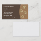 Cartes de visite Empreintes de pattes de thème pou (Devant / Derrière)