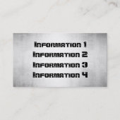 Cartes de visite en acier de regard en métal (Dos)