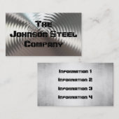 Cartes de visite en acier en métal (Devant / Derrière)
