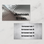 Cartes de visite en acier en métal (Devant / Derrière)