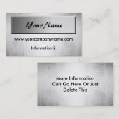 Cartes de visite en acier en métal (Devant / Derrière)