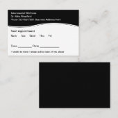 Cartes de visite en bloc de nomination Médicale du (Devant / Derrière)