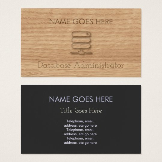 Cartes de visite en bois d'administrateur de base