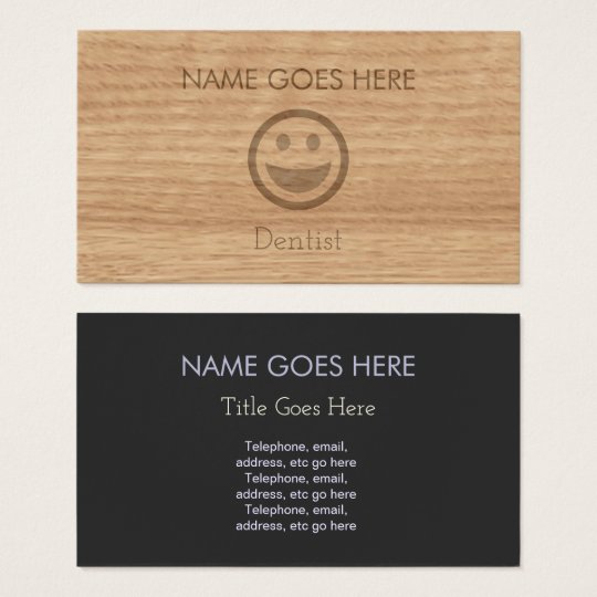 Cartes de visite en bois de dentiste de "contact"