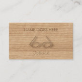 Cartes de visite en bois d'opticien de "contact" (Devant)