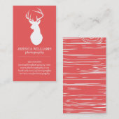 Cartes de visite en bois et de cerfs communs | (Devant / Derrière)