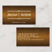 Cartes de visite en cuir Brown professionnels mode (Devant / Derrière)