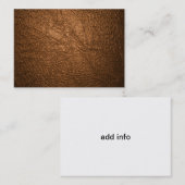cartes de visite en cuir bruns de texture (Devant / Derrière)