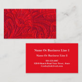 Cartes de visite en cuir rouges d'impression (Devant / Derrière)