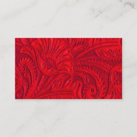 Cartes de visite en cuir rouges d'impression (Devant)