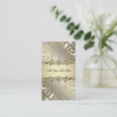 Cartes de visite en Damas noir or (Debout devant)