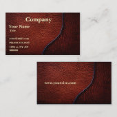 cartes de visite en faux cuir marron (Devant / Derrière)