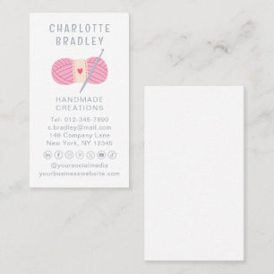 Cartes de visite en fil rose au crochet pour entre