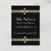 Cartes de visite en filigrane d'équilibre d'or (Dos)