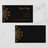 Cartes de visite en filigrane d'or noir de (Devant / Derrière)