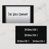 Cartes de visite en métal d'or (Devant / Derrière)