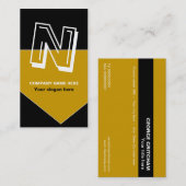 Cartes de visite en or noir monogramme gras (Devant / Derrière)