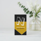Cartes de visite en or noir monogramme gras (Debout devant)