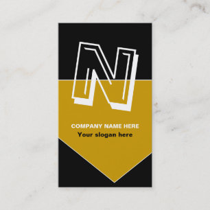 Cartes de visite en or noir monogramme gras