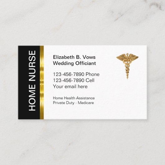 Cartes de visite en soins infirmiers à domicile (Devant)