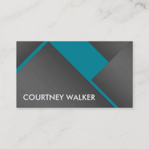 cartes de visite en titane et en angles turquoise