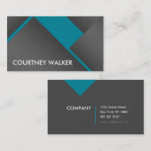 cartes de visite en titane et en angles turquoise (Devant / Derrière)