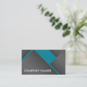cartes de visite en titane et en angles turquoise (Debout devant)