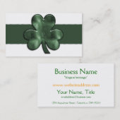 Cartes de visite en verre d'Irlandais de shamrock (Devant / Derrière)