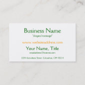 Cartes de visite en verre d'Irlandais de shamrock (Dos)