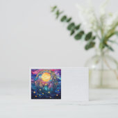 Cartes de visite en verre feuilleté céleste (Debout devant)