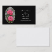 Cartes de visite encadrés de roses (Devant / Derrière)