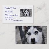 Cartes de visite enroués de chiot (Devant / Derrière)