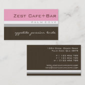 cartes de visite > entrain [rose pâle+chocolat] (Devant / Derrière)