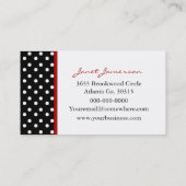 Cartes de visite équilibrés de Madame Bug de point (Dos)