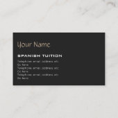 Cartes de visite espagnols de tuteur (Dos)