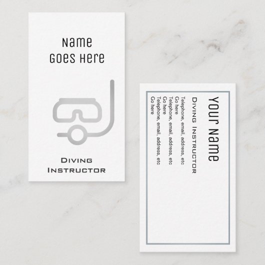 Cartes de visite "essentiels" d'instructeur de (Devant / Derrière)