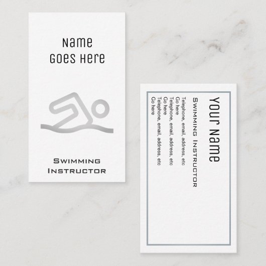 Cartes de visite "essentiels" d'instructeur de (Devant / Derrière)