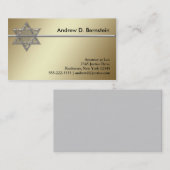 Cartes de visite étoile de David or (Devant / Derrière)
