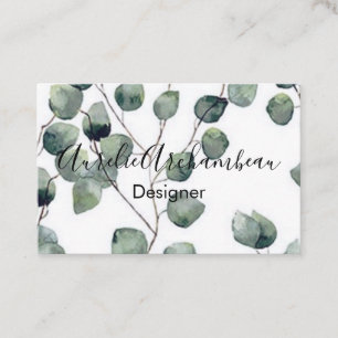 Cartes de visite - Eucalyptus B/W Design Vert 2
