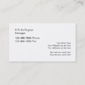 Cartes de visite exécutifs d'agence de recherche (Dos)