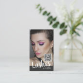 Cartes de visite Eyelash avec code QR et photos (Debout devant)