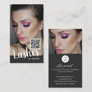 Cartes de visite Eyelash avec code QR et photos