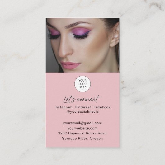 Cartes de visite Eyelash avec code QR et photos (Dos)